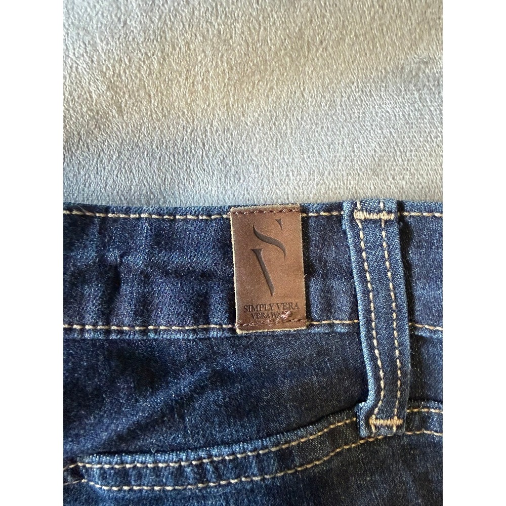 Simply Vera Vera Wang Bootcut Jeans Dark Wash Mid Rise Denim Size 10 - Picture 3 of 4
